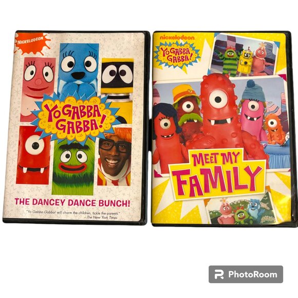 YO GABBA GABBA Lot of 2 DVDs The Dancey Dance Bunch, Meet My Family  Nickolodeon - Picture 1 of 3